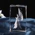 Crystal Guardian Angel Figurine with Colorful Light Base, Laser Engraved Glass Angel Gifts